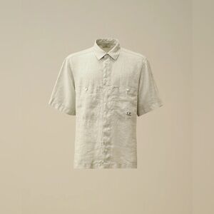 C.P company LINEN BOXY SHORT SLEEVE SHIRT